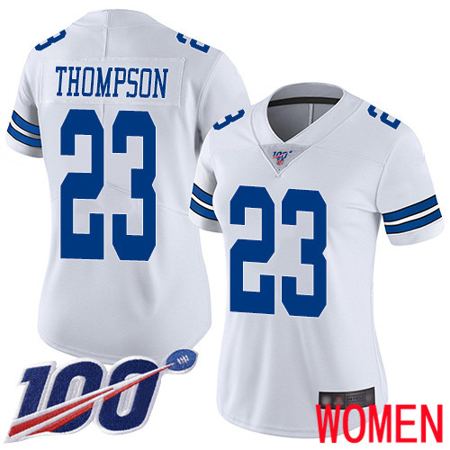 Women Dallas Cowboys Limited White Darian Thompson Road 23 100th Season Vapor Untouchable NFL Jersey